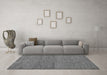 Machine Washable Abstract Gray Modern Rug in a Living Room,, wshabs138gry