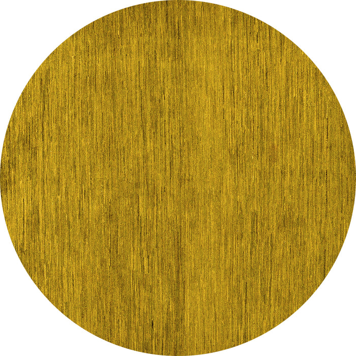Round Abstract Yellow Modern Rug, abs138yw