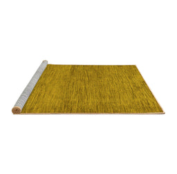 Sideview of Machine Washable Abstract Yellow Modern Rug, wshabs138yw