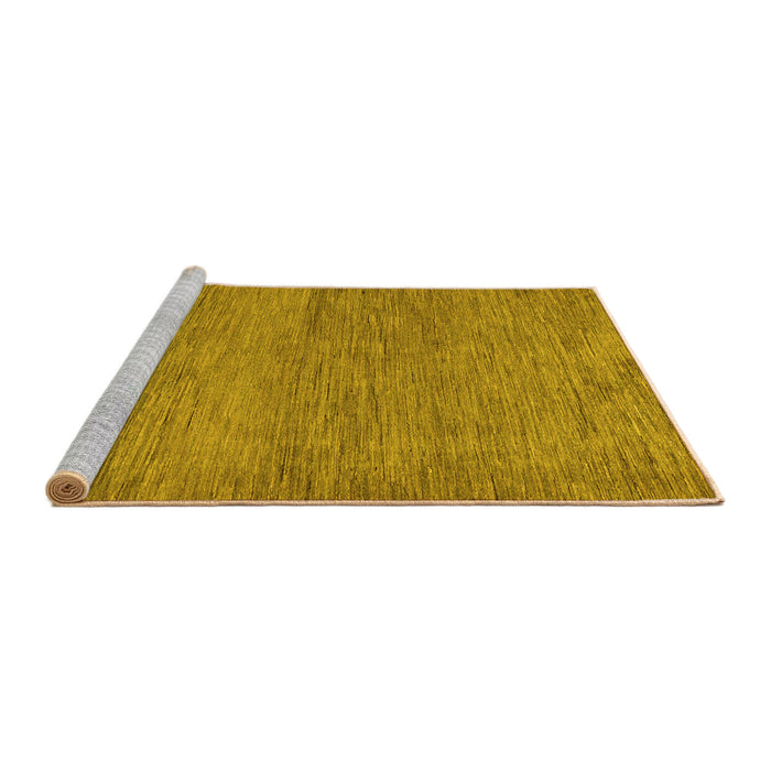 Sideview of Machine Washable Abstract Yellow Modern Rug, wshabs138yw