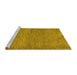 Sideview of Machine Washable Abstract Yellow Modern Rug, wshabs138yw