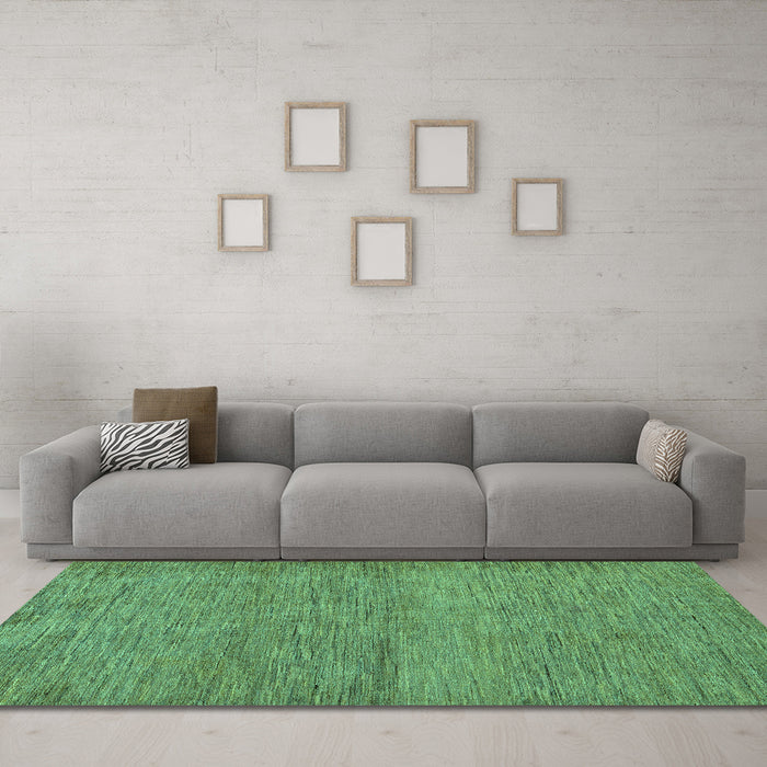 Machine Washable Abstract Turquoise Modern Area Rugs in a Living Room,, wshabs138turq