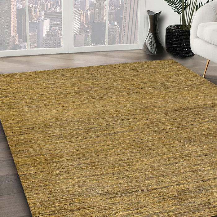 Abstract Orange Gold Modern Rug in Family Room, abs138