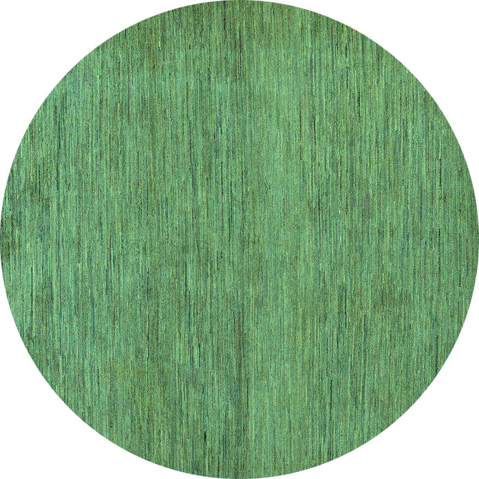 Round Machine Washable Abstract Turquoise Modern Area Rugs, wshabs138turq