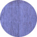 Round Machine Washable Abstract Blue Modern Rug, wshabs138blu