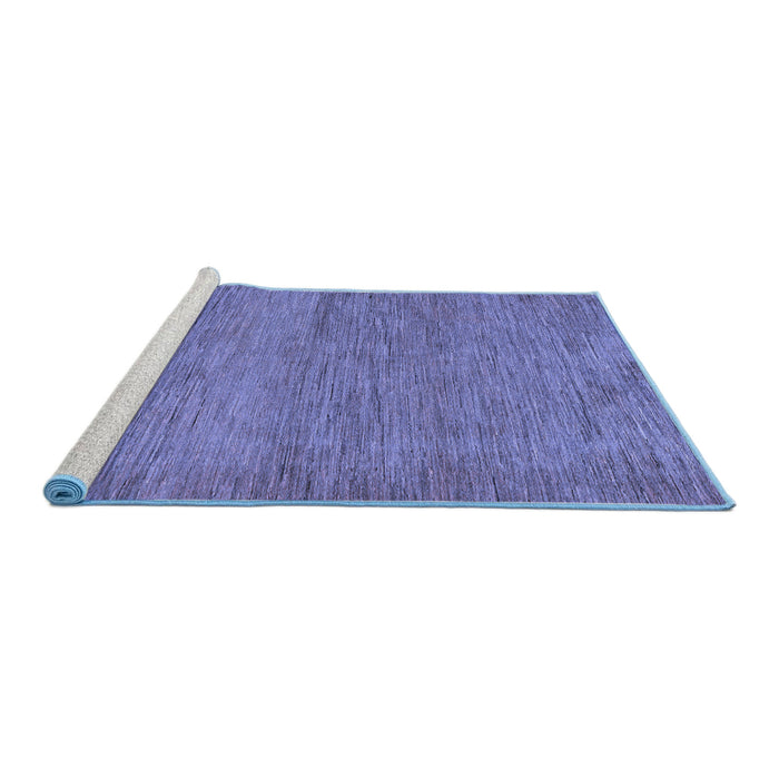 Sideview of Machine Washable Abstract Blue Modern Rug, wshabs138blu