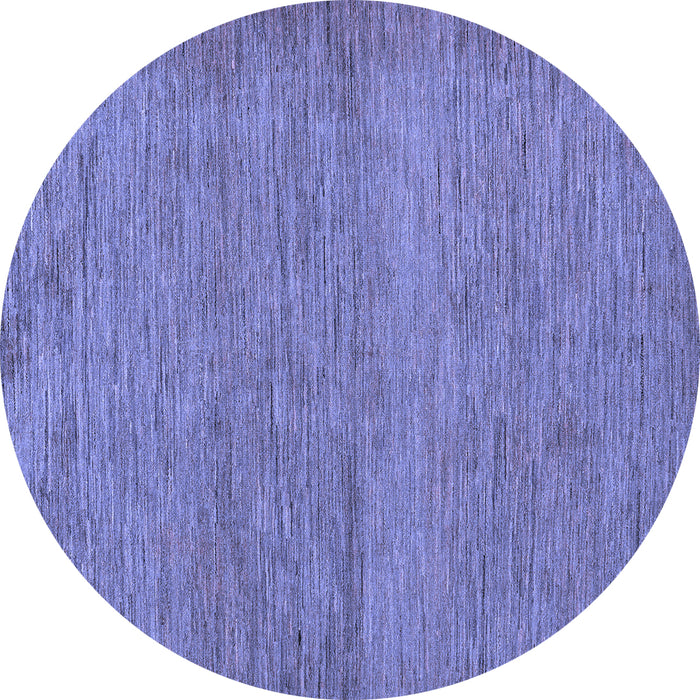 Round Abstract Blue Modern Rug, abs138blu