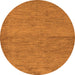 Round Abstract Orange Modern Rug, abs138org