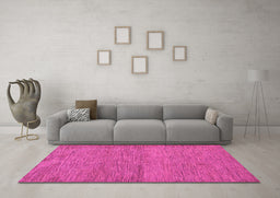 Machine Washable Abstract Pink Modern Rug in a Living Room, wshabs138pnk