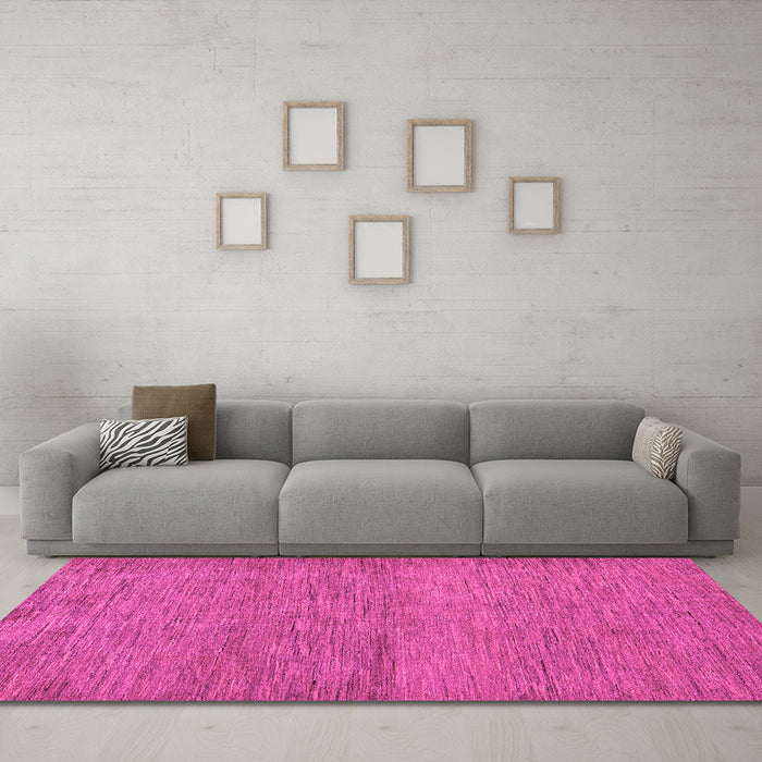 Machine Washable Abstract Pink Modern Rug in a Living Room, wshabs138pnk