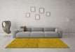 Machine Washable Abstract Yellow Modern Rug in a Living Room, wshabs138yw