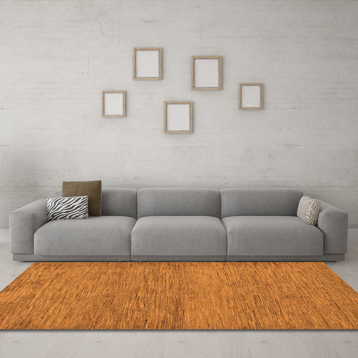 Machine Washable Abstract Orange Modern Area Rugs in a Living Room, wshabs138org
