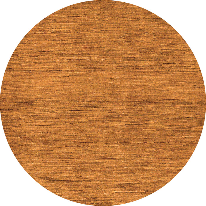 Round Machine Washable Abstract Orange Modern Area Rugs, wshabs138org