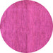 Round Machine Washable Abstract Pink Modern Rug, wshabs138pnk