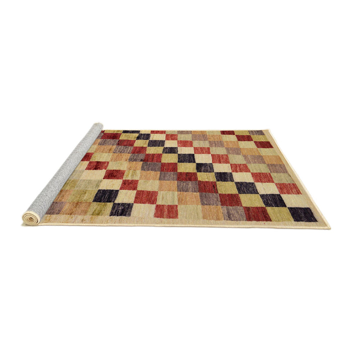 Sideview of Machine Washable Abstract Chrome Gold Yellow Rug, wshabs139