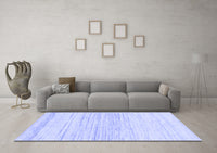 Machine Washable Solid Blue Modern Rug, wshabs1390blu