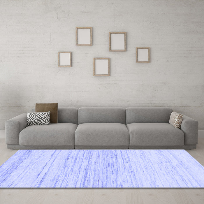 Machine Washable Solid Blue Modern Rug in a Living Room, wshabs1390blu