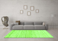 Machine Washable Solid Green Modern Rug, wshabs1390grn