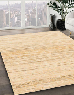 Abstract Sun Yellow Solid Rug in Family Room, abs1390