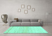 Machine Washable Solid Turquoise Modern Area Rugs in a Living Room,, wshabs1390turq