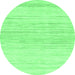 Round Solid Emerald Green Modern Rug, abs1390emgrn