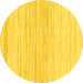 Round Solid Yellow Modern Rug, abs1390yw