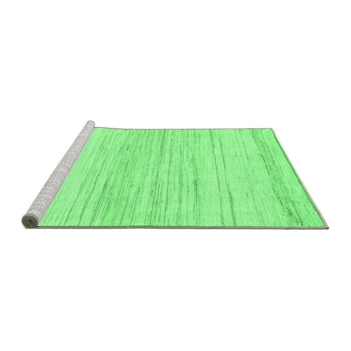 Sideview of Machine Washable Solid Emerald Green Modern Area Rugs, wshabs1390emgrn
