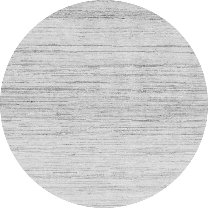 Round Machine Washable Solid Gray Modern Rug, wshabs1390gry