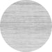 Round Machine Washable Solid Gray Modern Rug, wshabs1390gry