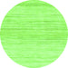 Round Solid Green Modern Rug, abs1390grn