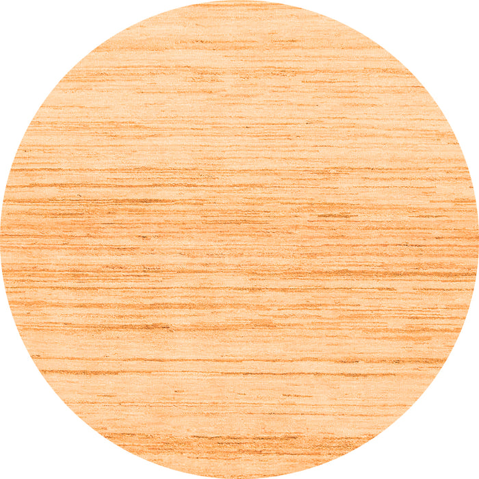 Round Machine Washable Solid Orange Modern Area Rugs, wshabs1390org