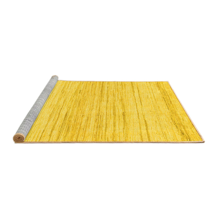 Sideview of Machine Washable Solid Yellow Modern Rug, wshabs1390yw