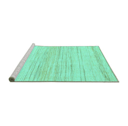 Sideview of Machine Washable Solid Turquoise Modern Area Rugs, wshabs1390turq