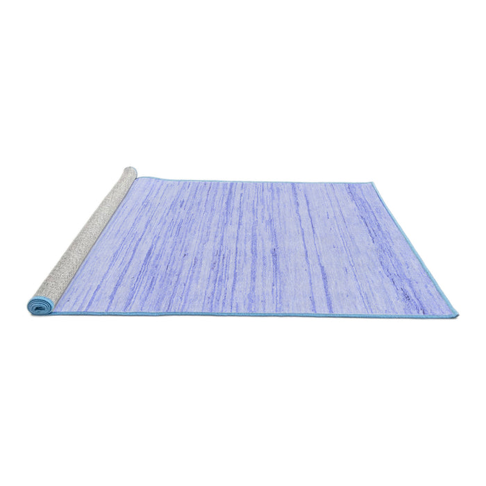 Sideview of Machine Washable Solid Blue Modern Rug, wshabs1390blu