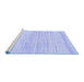 Sideview of Machine Washable Solid Blue Modern Rug, wshabs1390blu