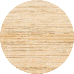 Round Abstract Sun Yellow Solid Rug, abs1390