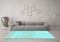 Machine Washable Solid Light Blue Modern Rug, wshabs1390lblu