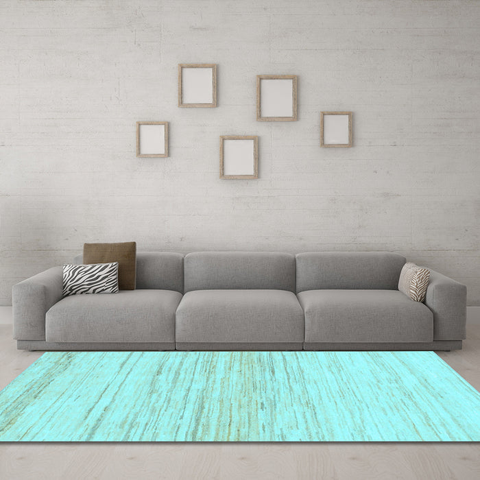 Machine Washable Solid Light Blue Modern Rug in a Living Room, wshabs1390lblu