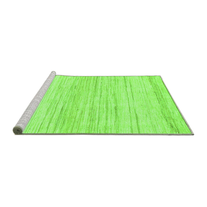 Sideview of Machine Washable Solid Green Modern Area Rugs, wshabs1390grn