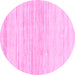 Round Solid Pink Modern Rug, abs1390pnk