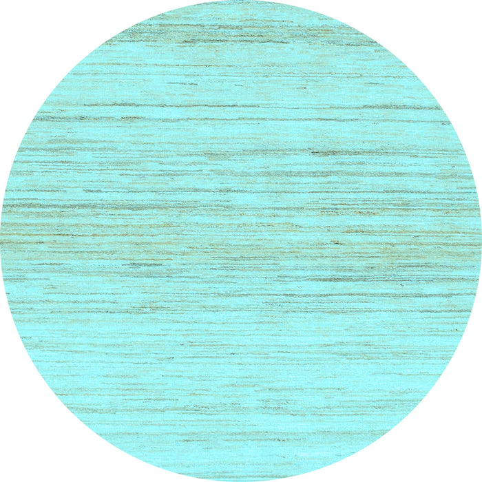 Round Machine Washable Solid Light Blue Modern Rug, wshabs1390lblu