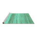 Sideview of Machine Washable Abstract Turquoise Modern Area Rugs, wshabs1391turq