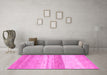 Machine Washable Abstract Pink Modern Rug in a Living Room, wshabs1391pnk