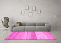 Machine Washable Abstract Pink Modern Rug, wshabs1391pnk