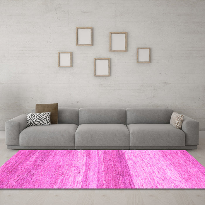 Machine Washable Abstract Pink Modern Rug in a Living Room, wshabs1391pnk