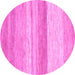 Round Machine Washable Abstract Pink Modern Rug, wshabs1391pnk