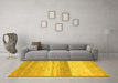 Machine Washable Abstract Yellow Modern Rug in a Living Room, wshabs1391yw