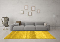 Machine Washable Abstract Yellow Modern Rug, wshabs1391yw