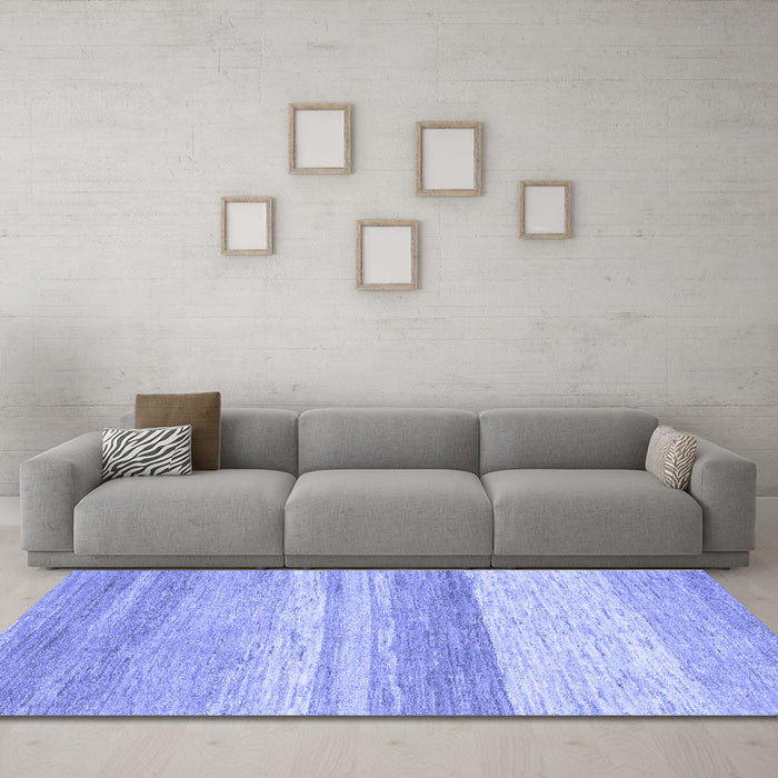Machine Washable Abstract Blue Modern Rug in a Living Room, wshabs1391blu