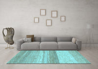 Machine Washable Abstract Light Blue Modern Rug, wshabs1391lblu